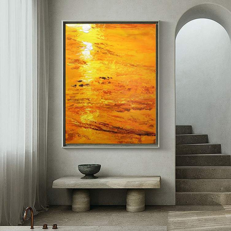 scenic sunset beach orange design 2